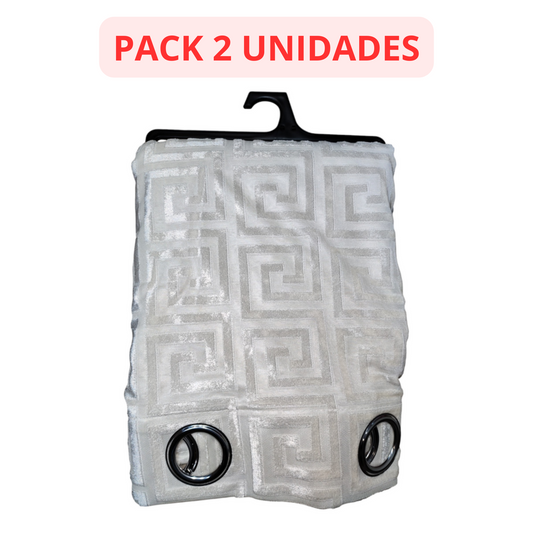 CORTINA MODELO VERSACE TRANSLÚCIDO 140 X 260 CM - COLOR CREMA