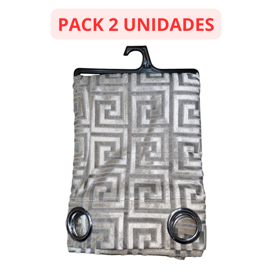 CORTINA MODELO VERSACE TRANSLÚCIDO 140 X 260 CM - COLOR BEIGE