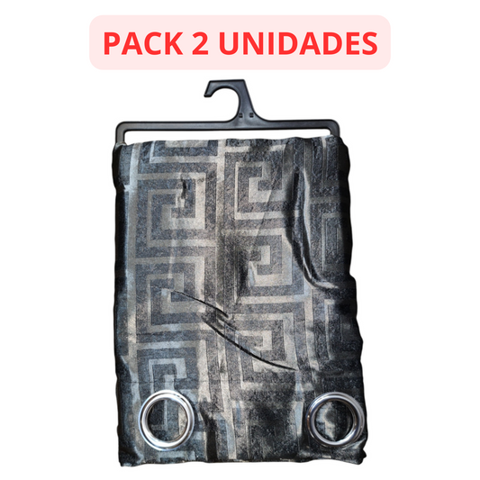 CORTINA MODELO VERSACE OPACA 140 X 260 CM - COLOR NEGRO