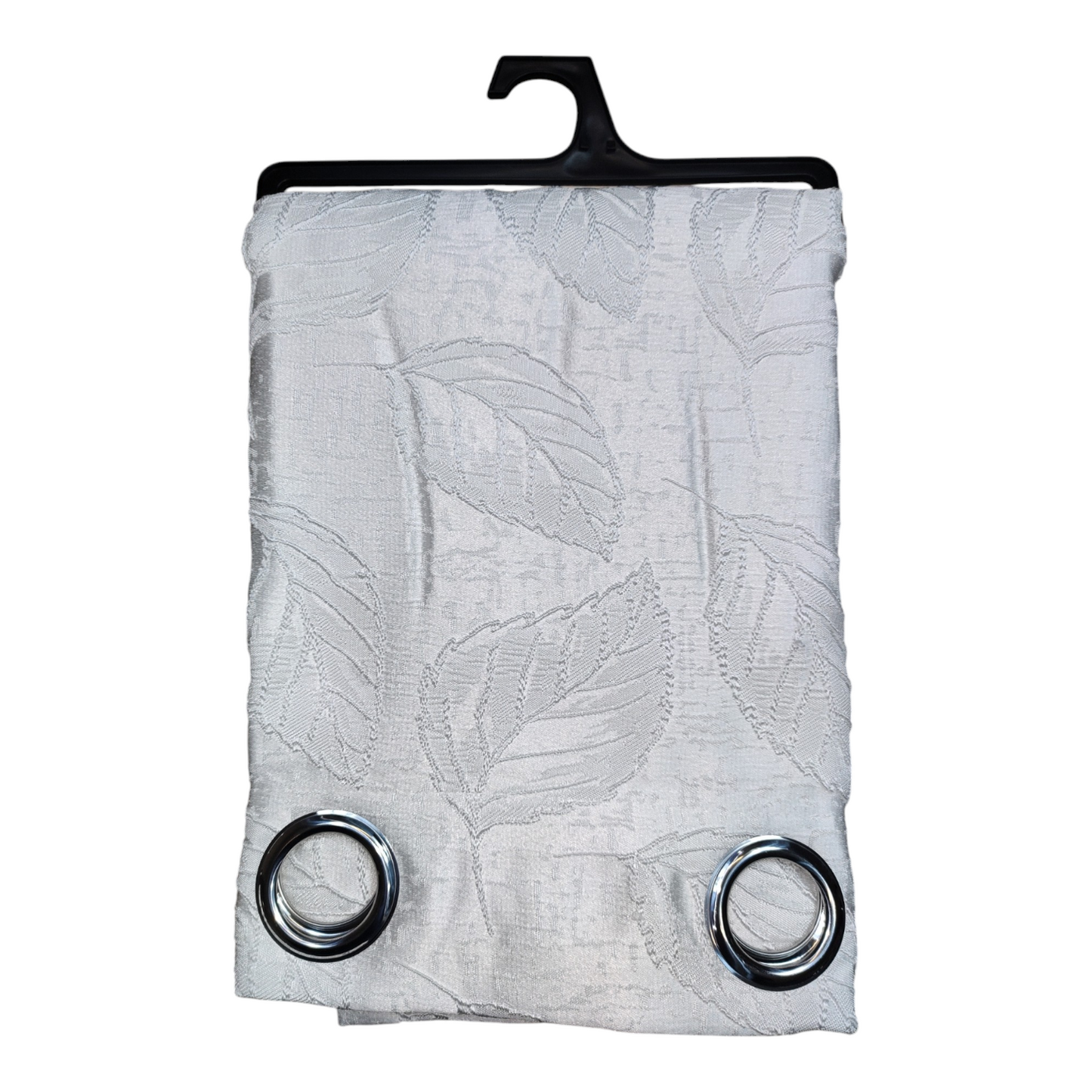 Polyester Blackout Curtains, Leaf Pattern, 140x260cm - 1 Piece, Elegant and Modern - White