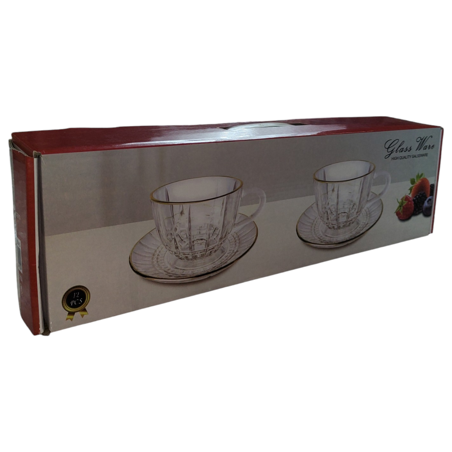 Set de 6 Tazas de Cristal con Platillos – Diseño Clásico y Elegante