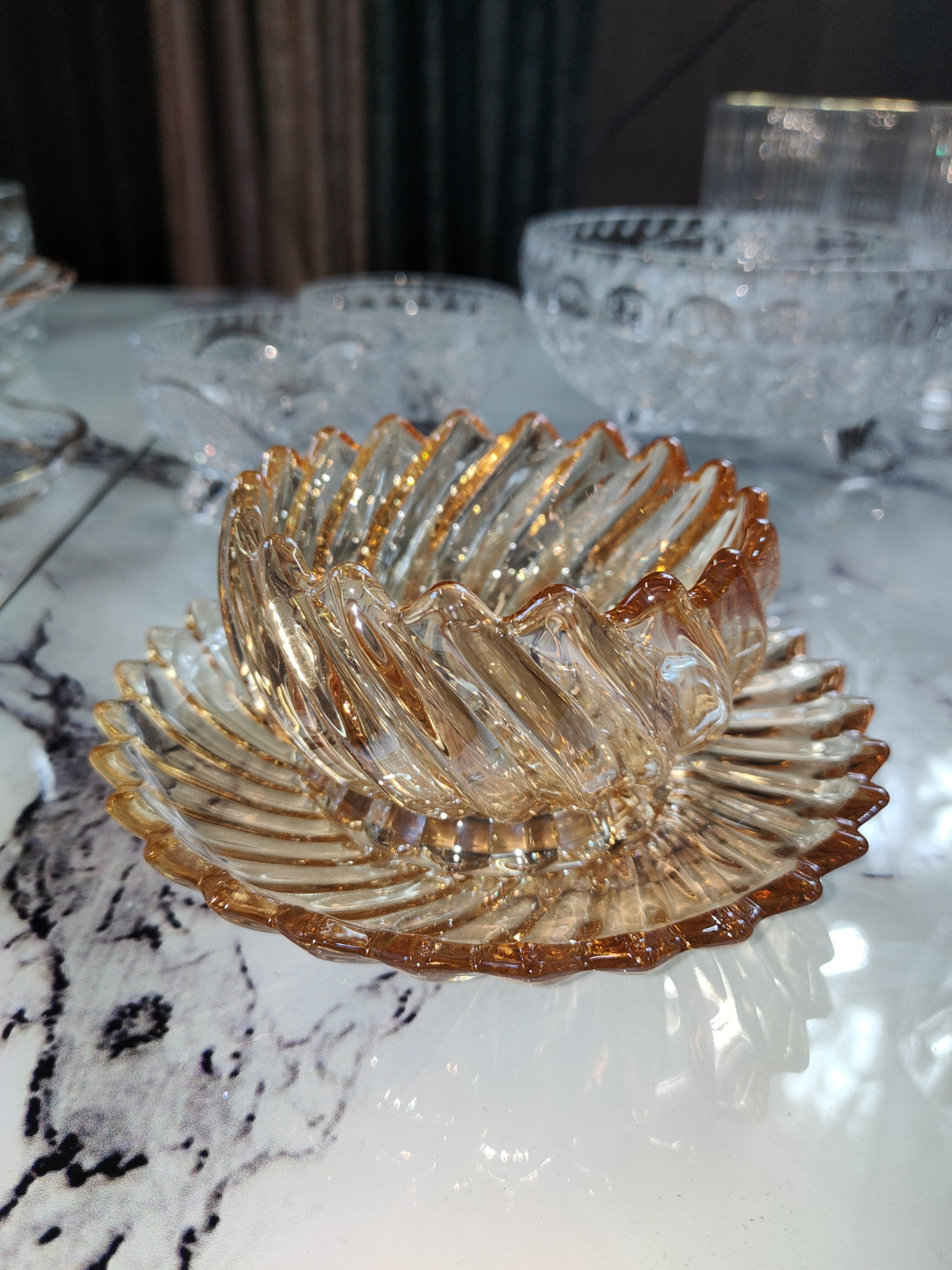 Set de 6 Cuencos de Cristal con Plato – Alta Calidad (12 Piezas)