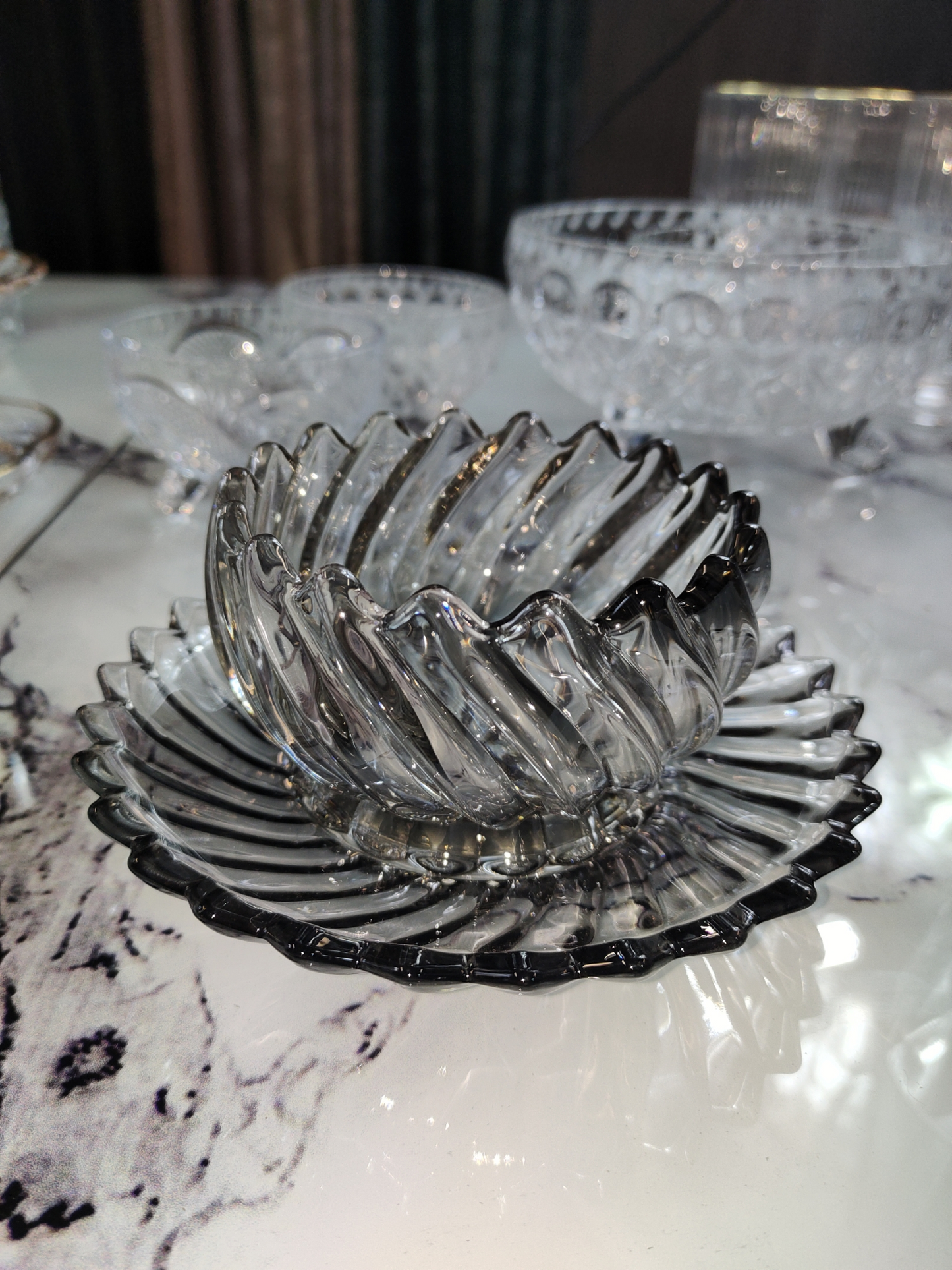 Set de 6 Cuencos de Cristal con Plato – Alta Calidad (12 Piezas)