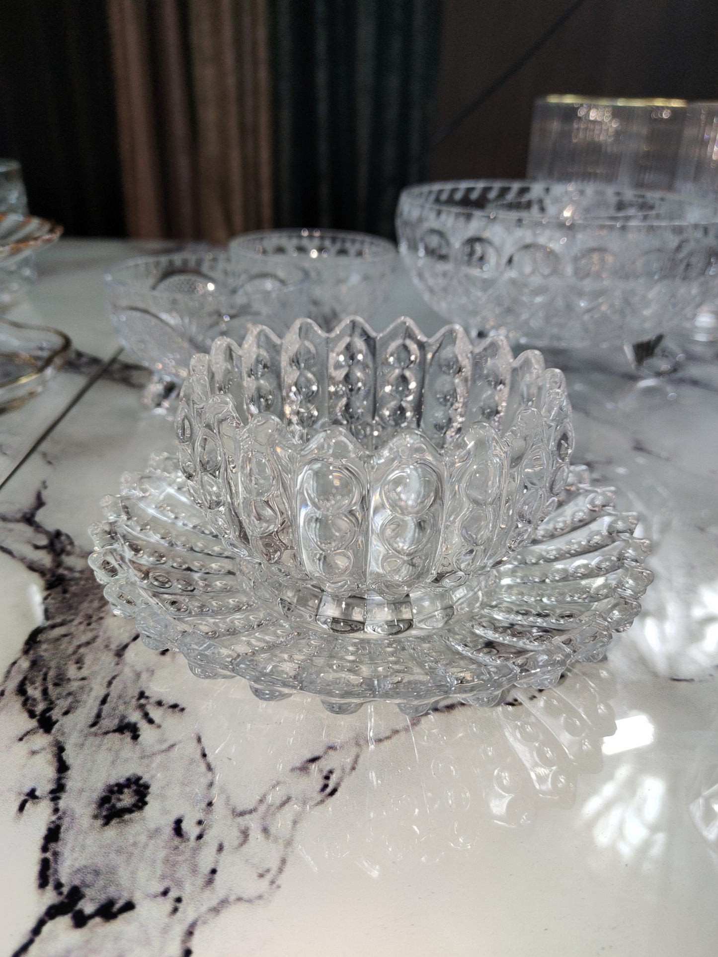 Set of 6 Glass Bowls with Saucer – High Quality (12 Pieces)