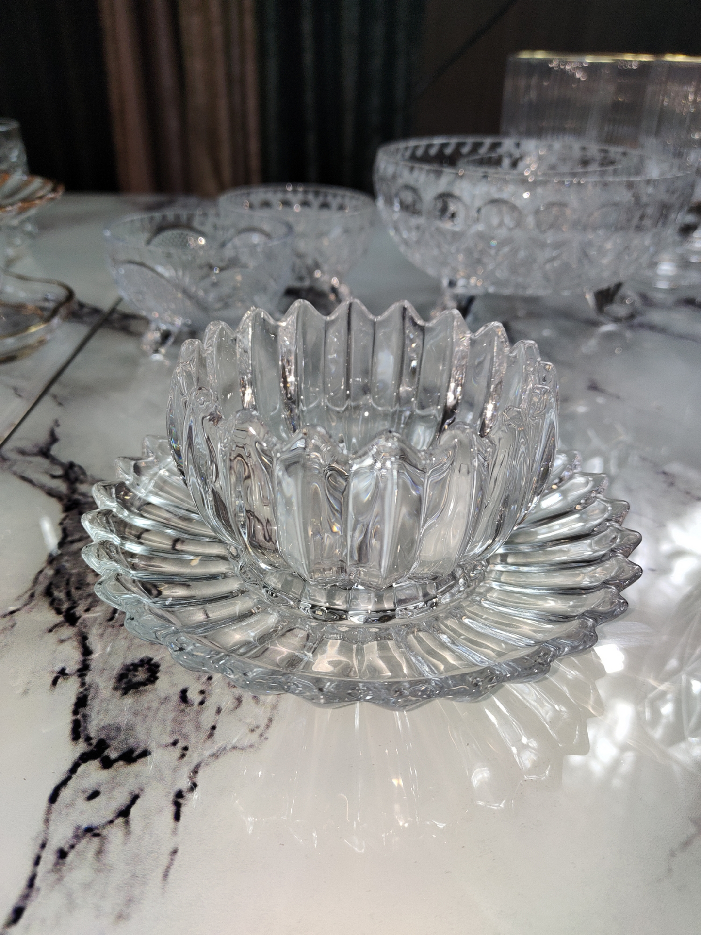 Set de 6 Cuencos de Cristal con Plato – Alta Calidad (12 Piezas)