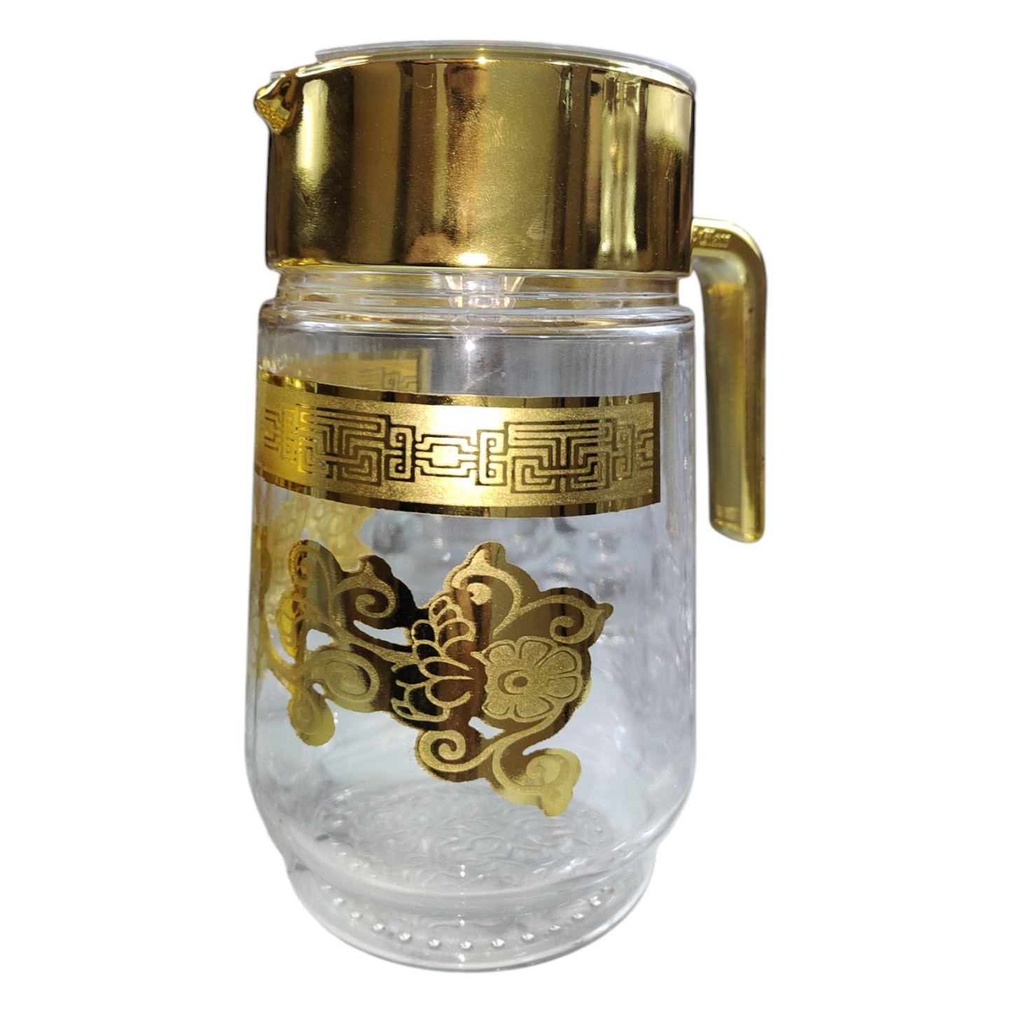 Conjunto de Jarra + 6 Copos com Detalhes Dourados
