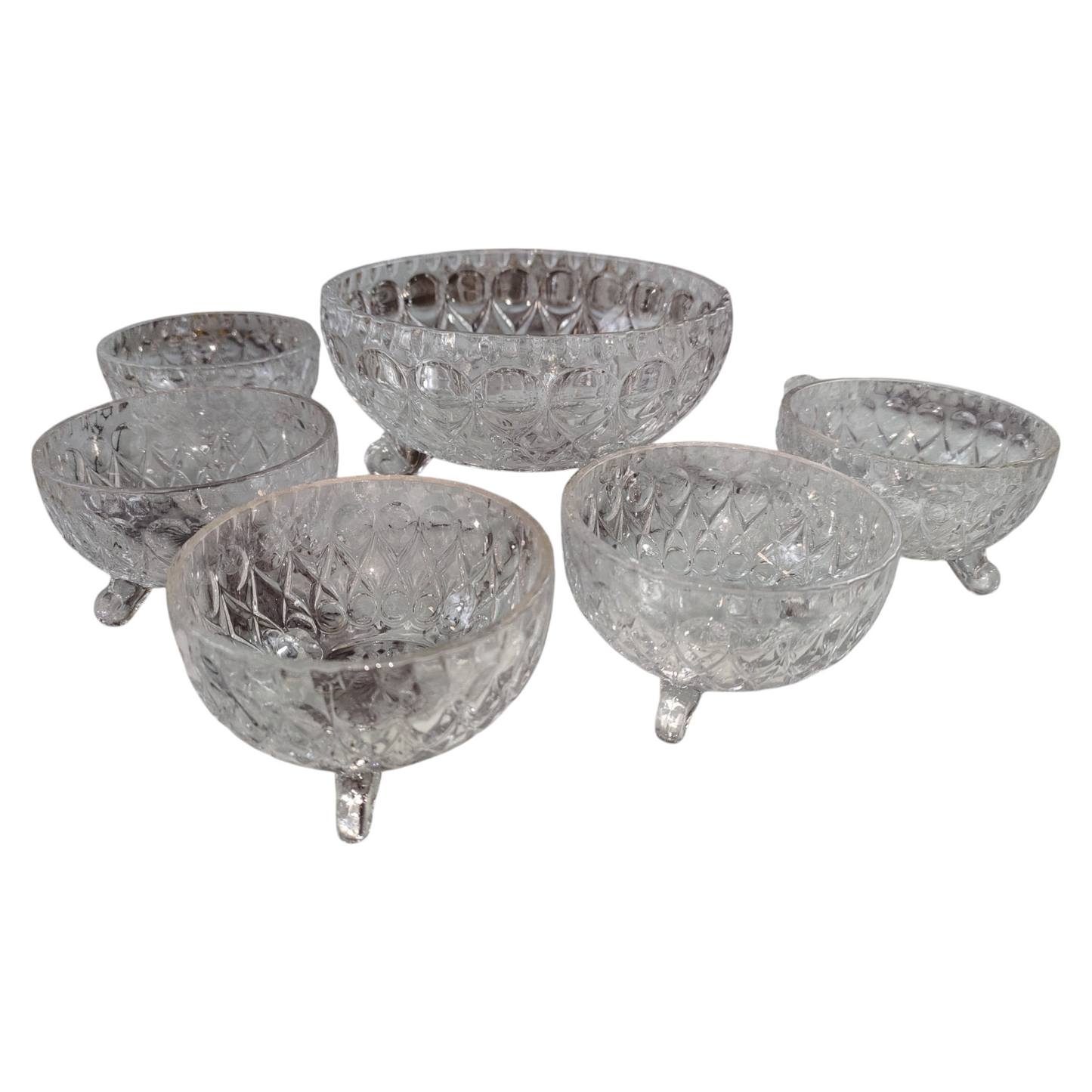 Set de 7 Cuencos de Cristal Tallado