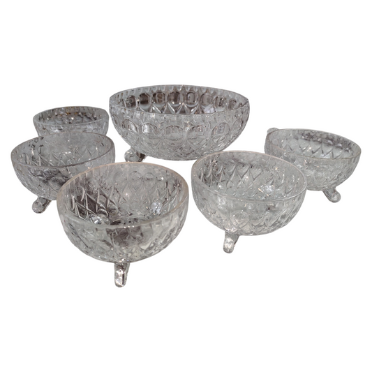 Set de 7 Cuencos de Cristal Tallado