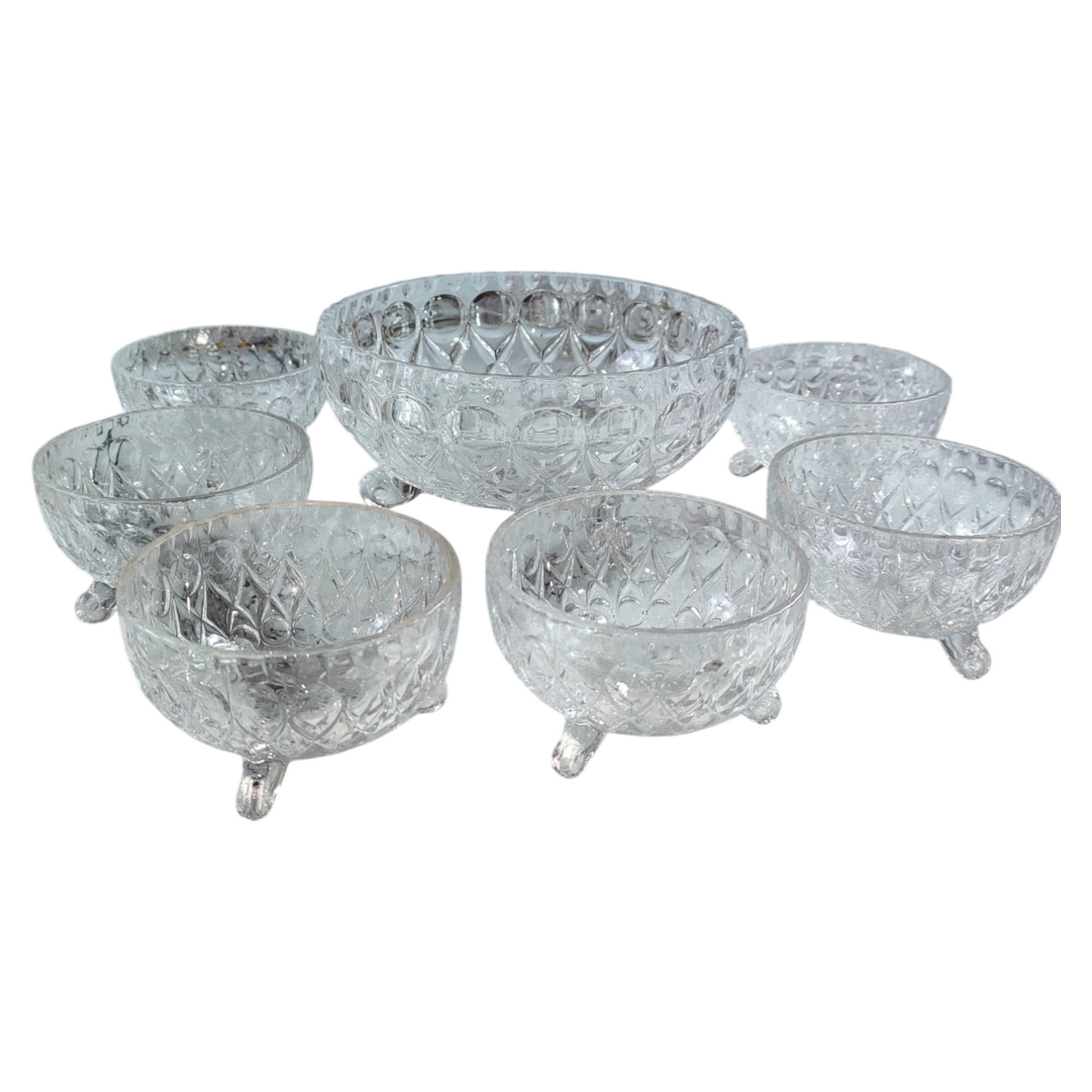 Set de 7 Cuencos de Cristal Tallado