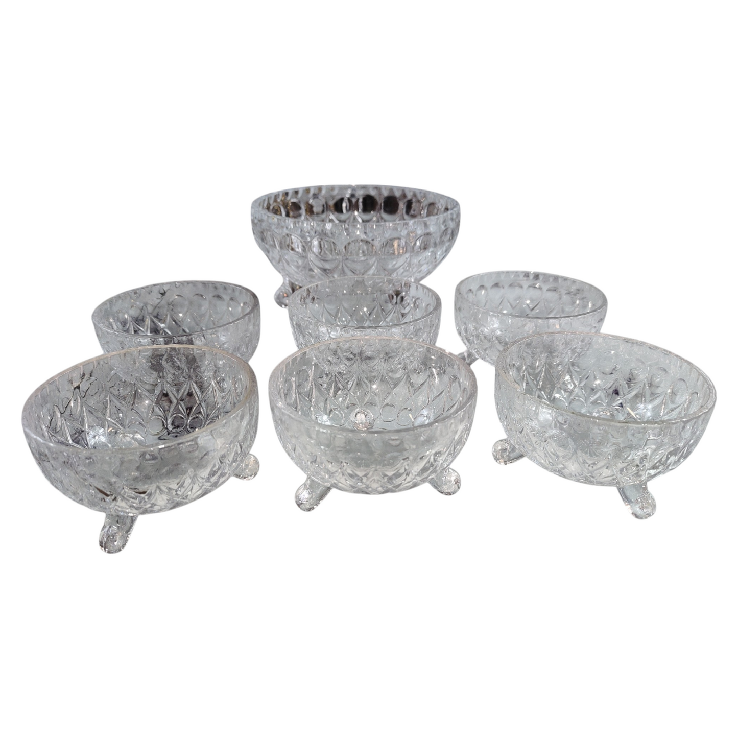 Set of 7 Cut Crystal Bowls