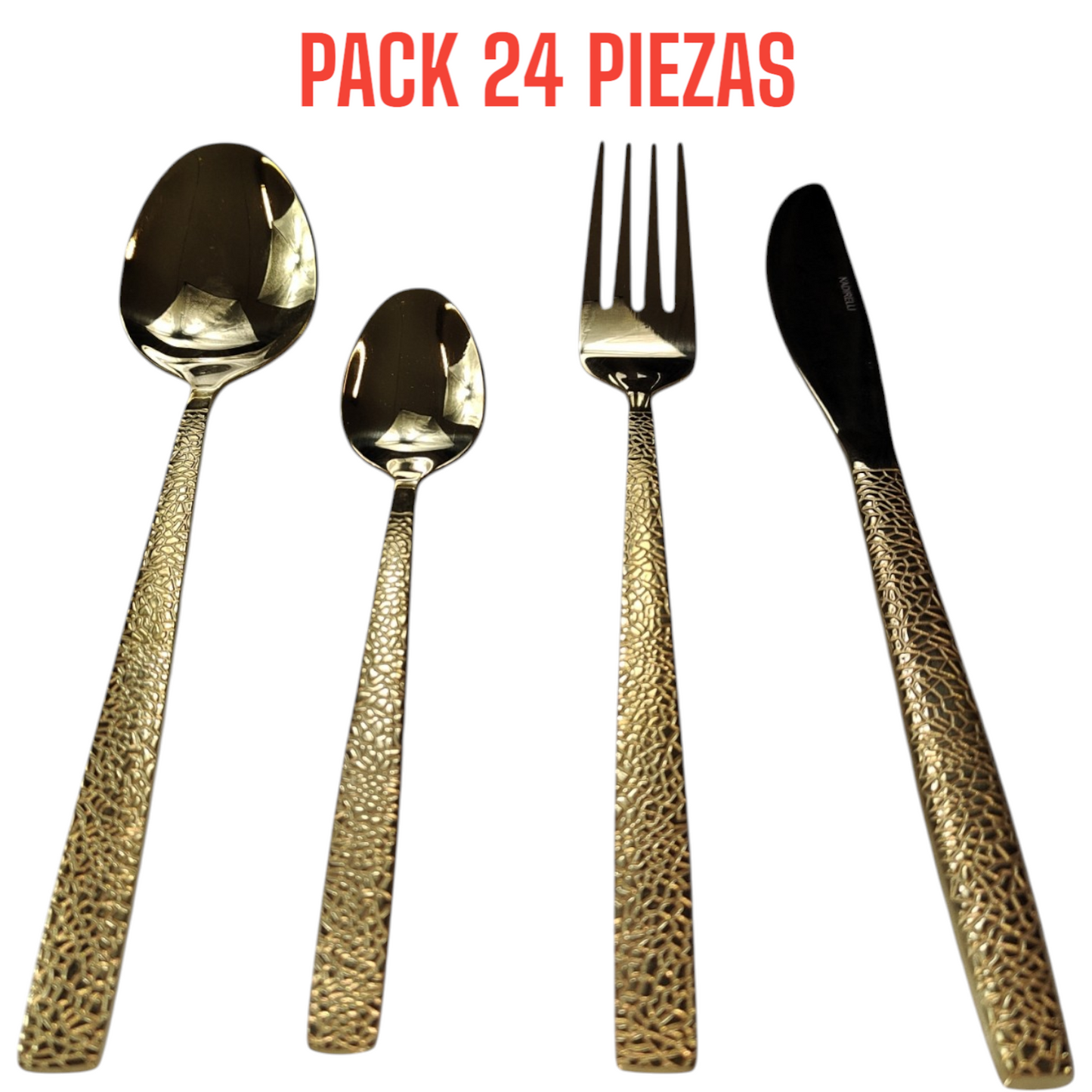 ✨ Set de Cubiertos Dorados – Pack de 24 Piezas de Lujo ✨
