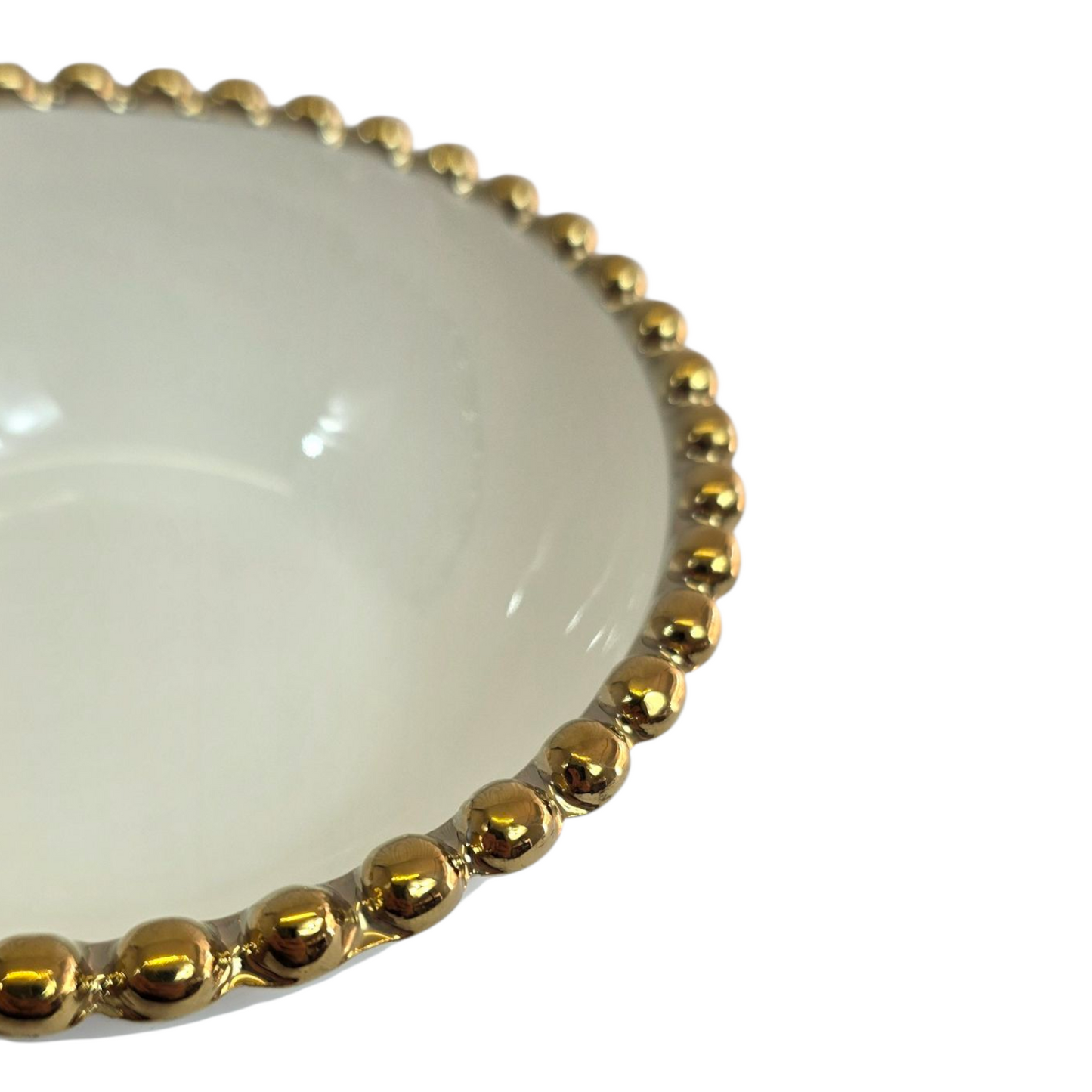 🟡Cuenco Blanco con Borde Dorado Ø 12,5cm – Elegancia Clásica para Tu Mesa