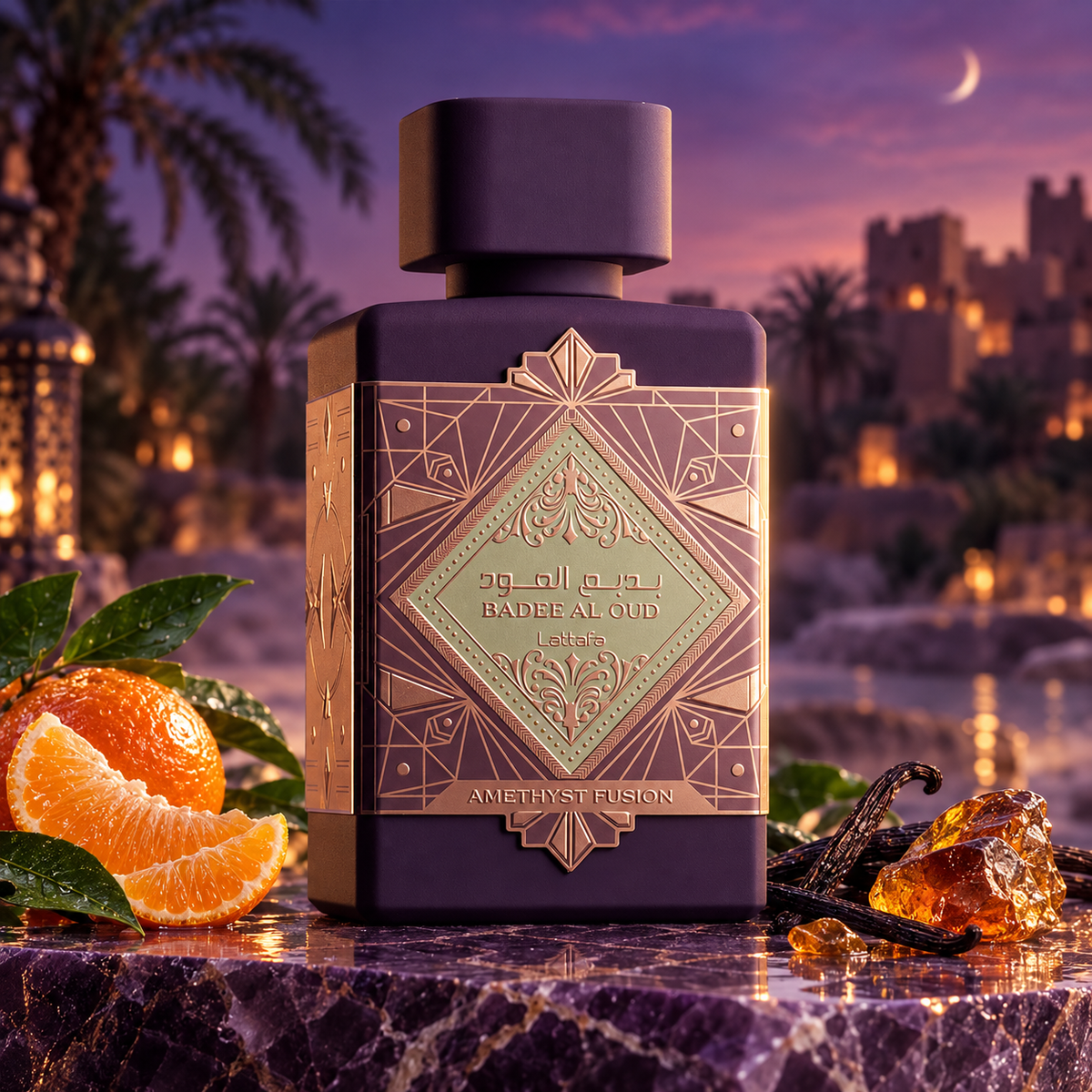 Badee al Oud Amethyst Fusion · 100 ml de Lattafa — frasco de perfume