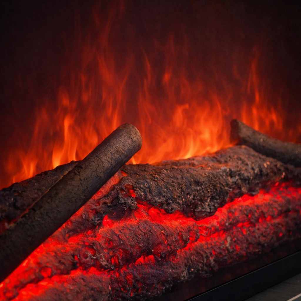 Mesa de TV con chimenea digital - COLOR GRIS CON DETALLES EN PLATEADO