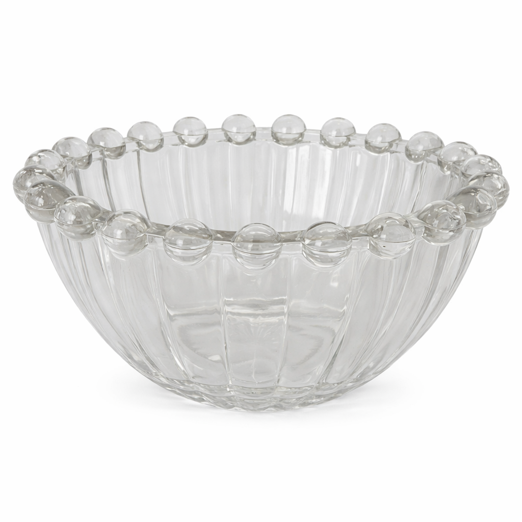 Set de 6 bowls de vidrio transparente de 10 cm con diseño de burbujas