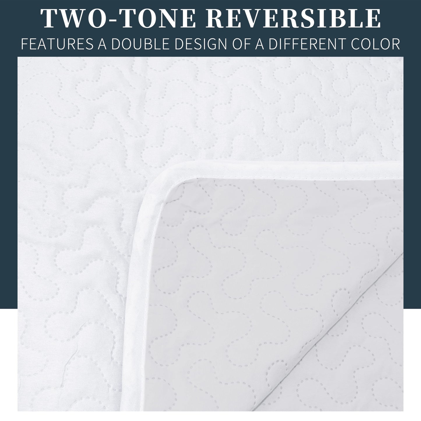 Colcha Boutis para Primavera y Verano Bicolor Reversible Liso - COLOR BLANCO