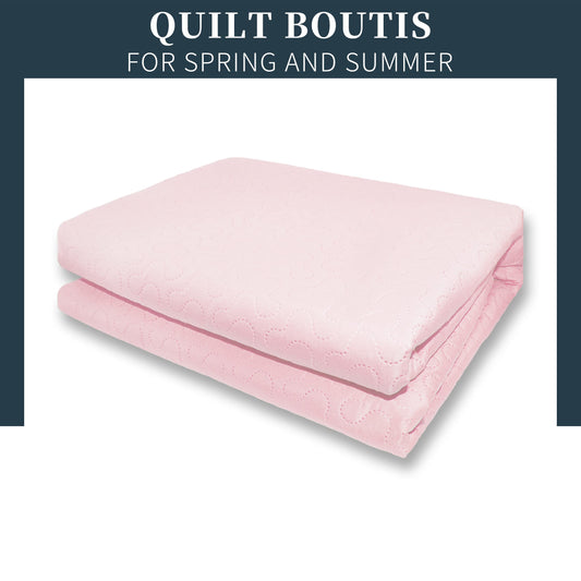 Colcha Boutis para Primavera y Verano Bicolor Reversible Liso - COLOR ROSA