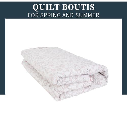 Colcha Boutis para Primavera y Verano Bicolor Reversible Liso - MODELO FLORES