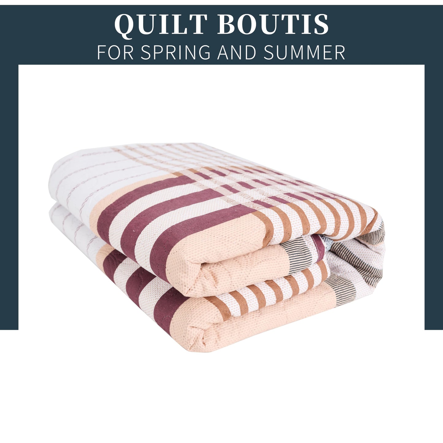 Colcha Boutis para Primavera y Verano Bicolor Reversible Liso - MODELO BURBERRY