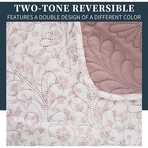 Colcha Boutis para Primavera y Verano Bicolor Reversible Liso - MODELO FLORES
