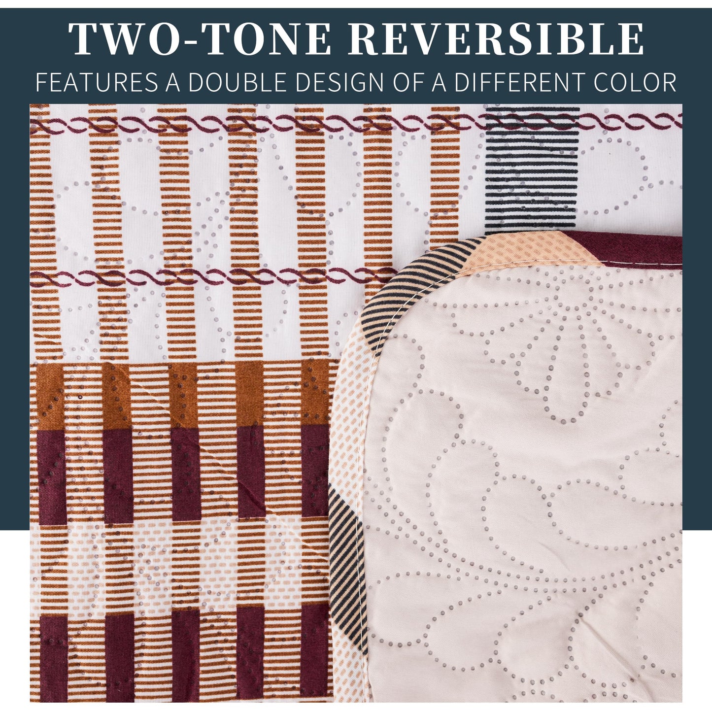 Colcha Boutis para Primavera y Verano Bicolor Reversible Liso - MODELO BURBERRY