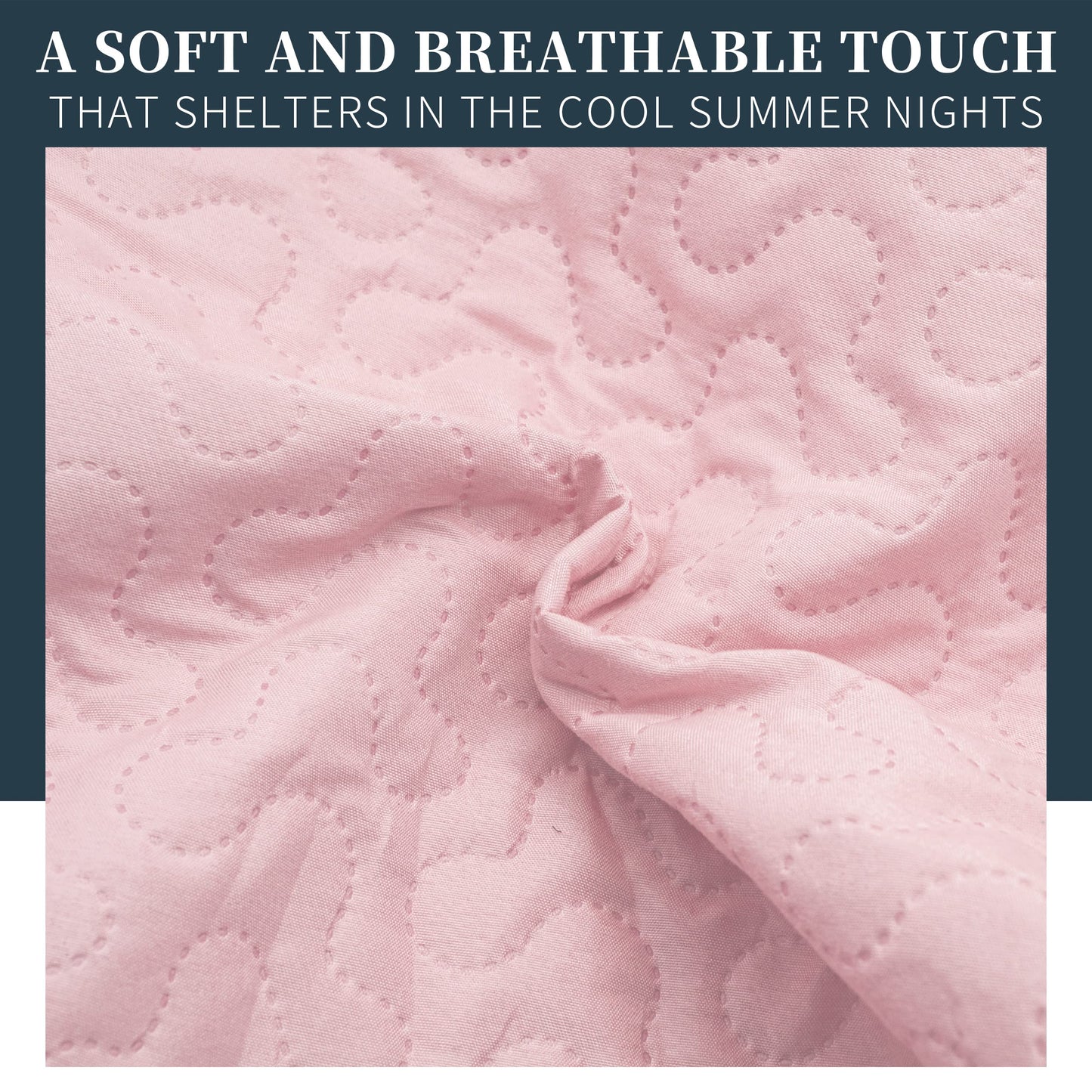 Colcha Boutis para Primavera y Verano Bicolor Reversible Liso - COLOR ROSA