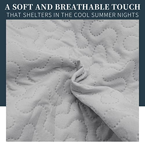 Colcha Boutis para Primavera y Verano Bicolor Reversible Liso - COLOR GRIS