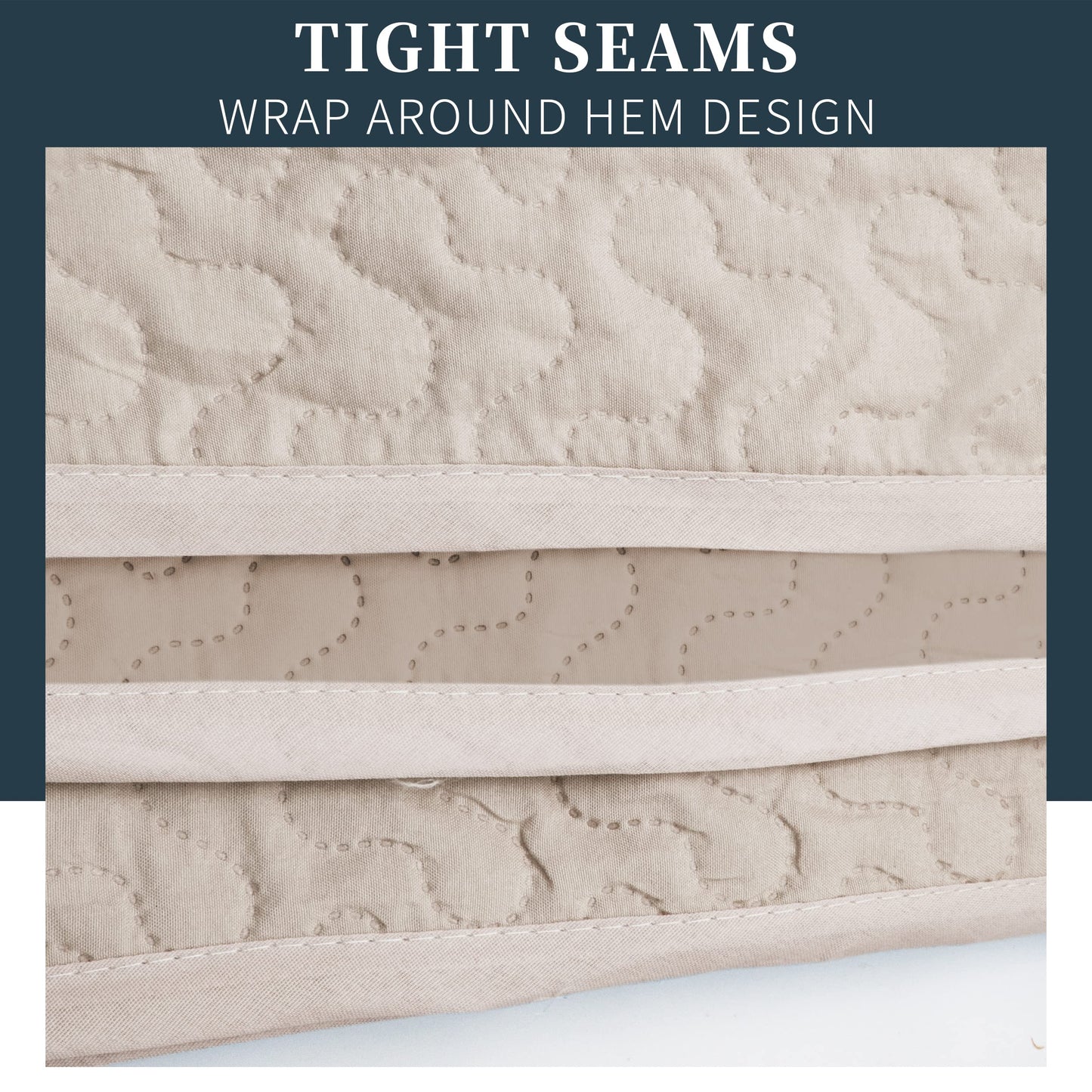 Boutis Quilt for Spring and Summer, Two-Tone Reversible Plain - Beige