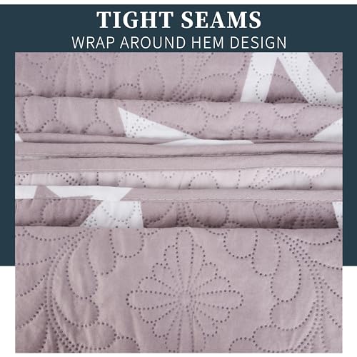 Colcha Boutis para Primavera y Verano Bicolor Reversible Liso - MODELO ESTRELLAS