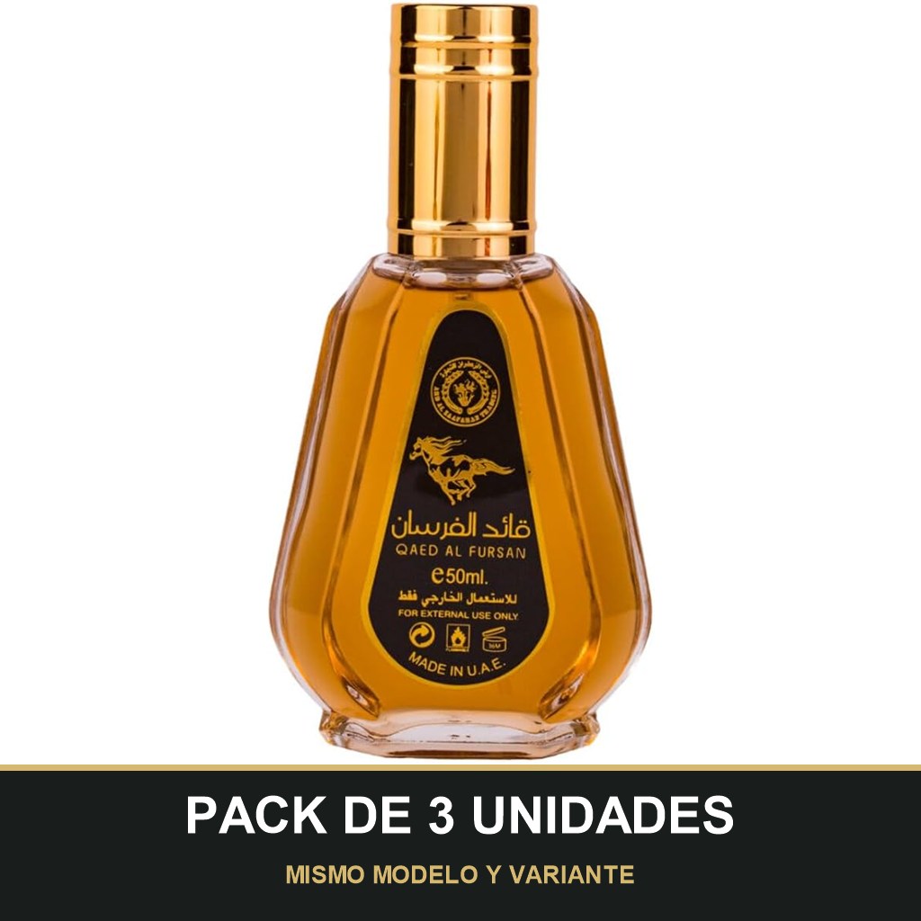 PACK DE 3 UNIDADES — Qaed al Fursan de Ard Al Zaafaran · 50 ml. MISMO MODELO Y VARIANTE