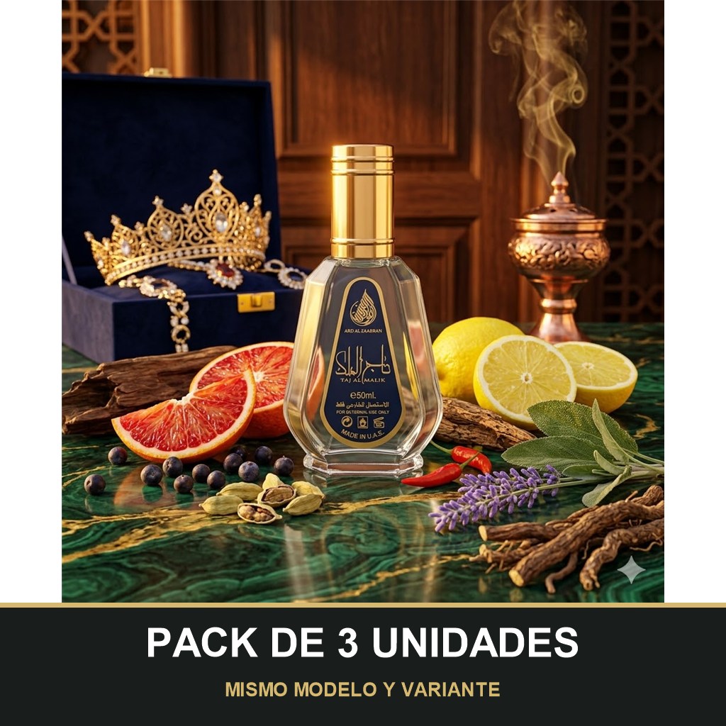 PACK DE 3 UNIDADES — Taj al Malik de Ard Al Zaafaran · 50 ml. MISMO MODELO Y VARIANTE