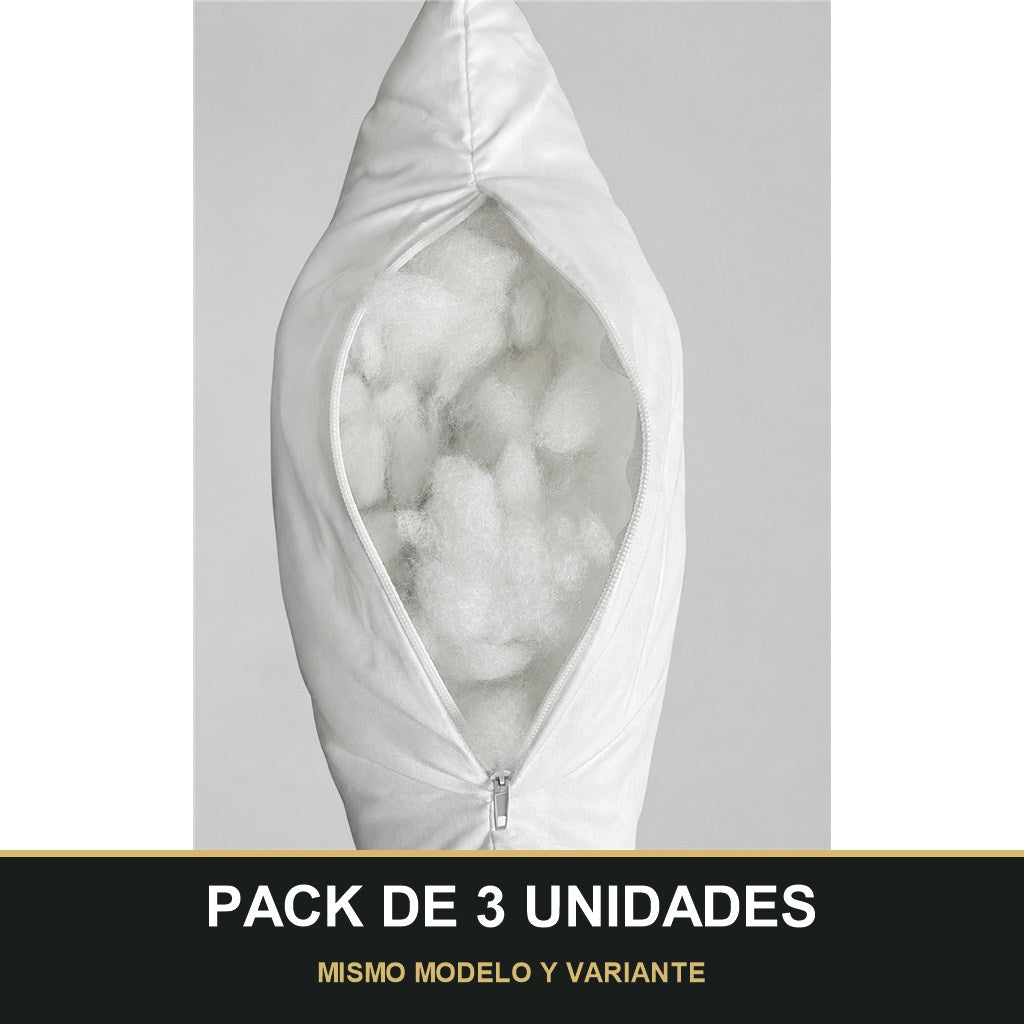 PACK DE 3 UNIDADES — Almohada de Fibra Luitex La Ardilla para Cama de 70/90/135/150 cm. MISMO MODELO Y VARIANTE