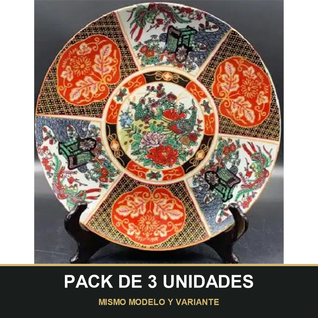 PACK DE 3 UNIDADES — Plato « Taous » Original. MISMO MODELO Y VARIANTE