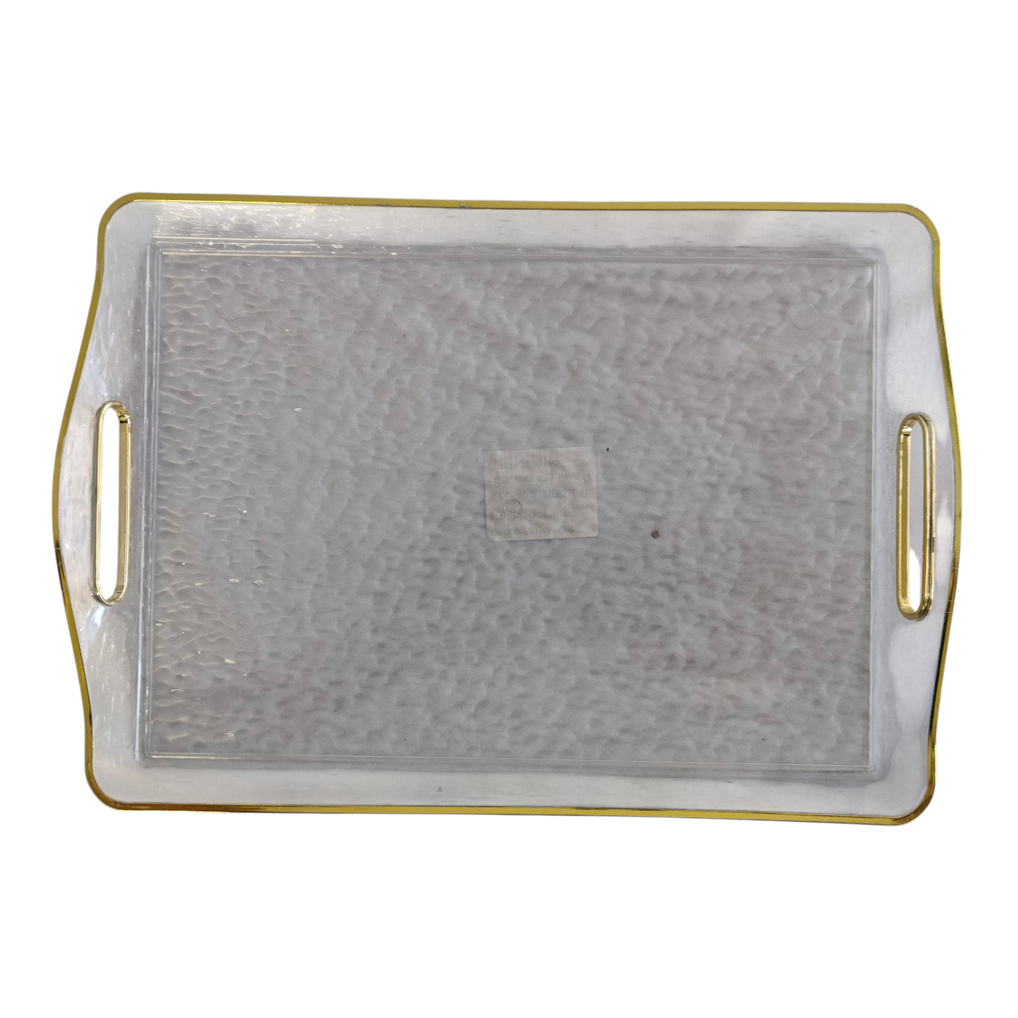 ✨ Bandeja Rectangular Transparente con Borde Dorado — Elegancia y Versatilidad 🌟