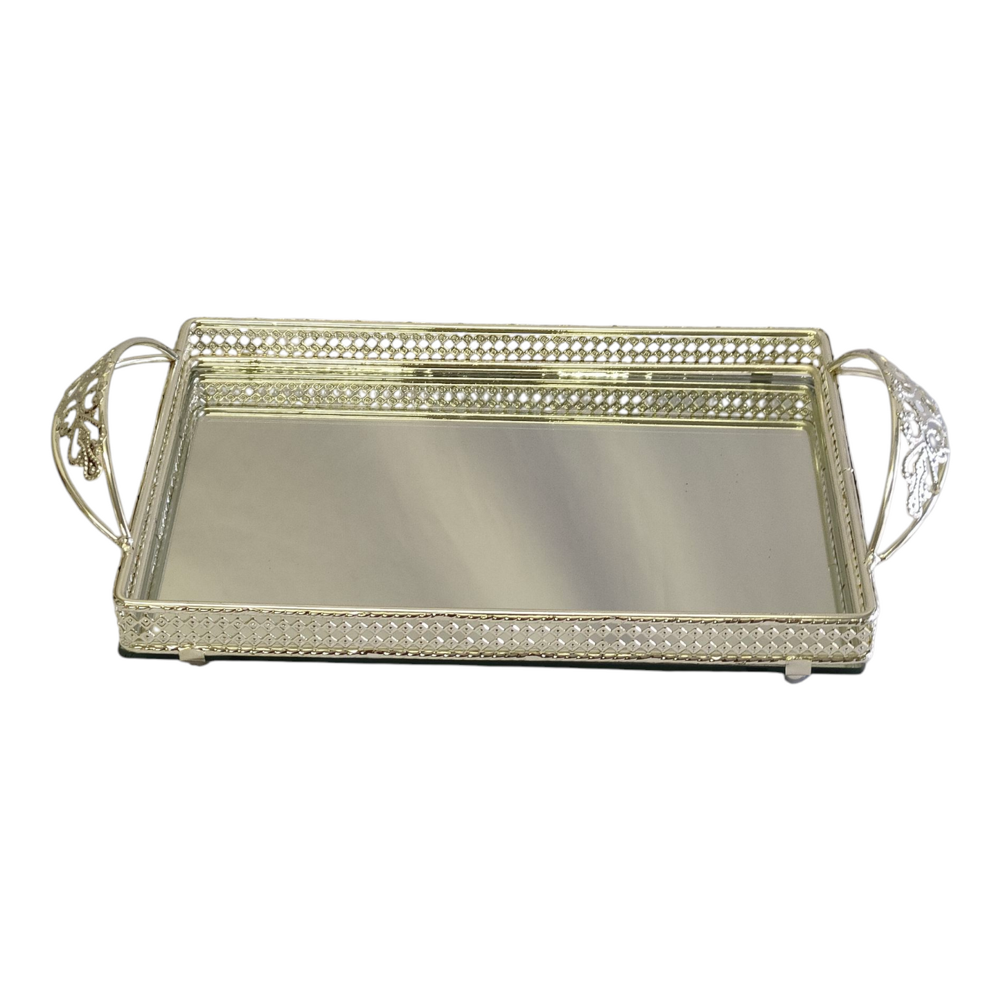 Set Árabe de Cristal Plateado — Bandeja con Quemador, Frascos y Accesorios de Lujo