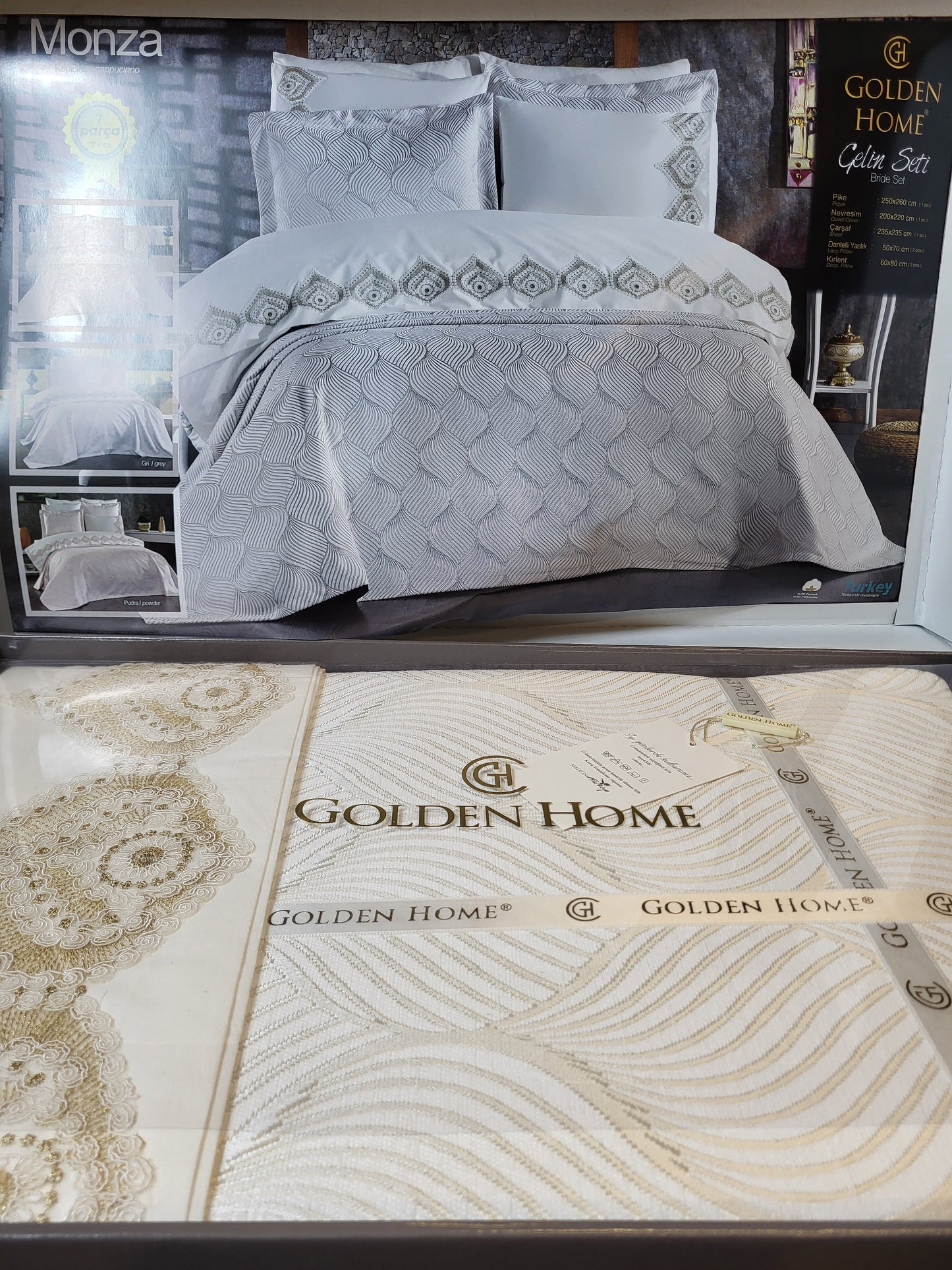 Juego de Cama para Novias "Monza" – Elegancia y Estilo Contemporáneo - COLOR CREMA