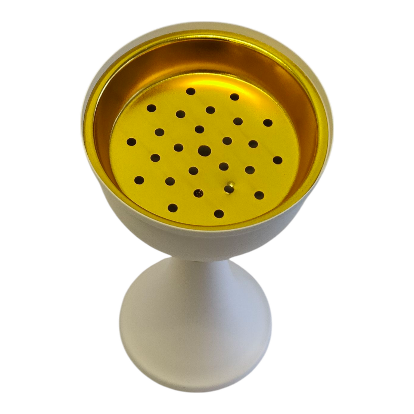 Quemador de Incienso Árabe Blanco y Dorado — Diseño Clásico de Copa