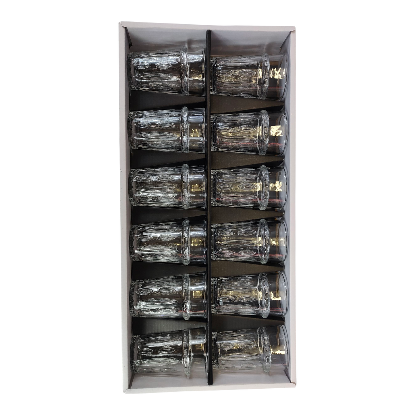 Chávena de vidro decorada para chá árabe - Estilo esculpido transparente