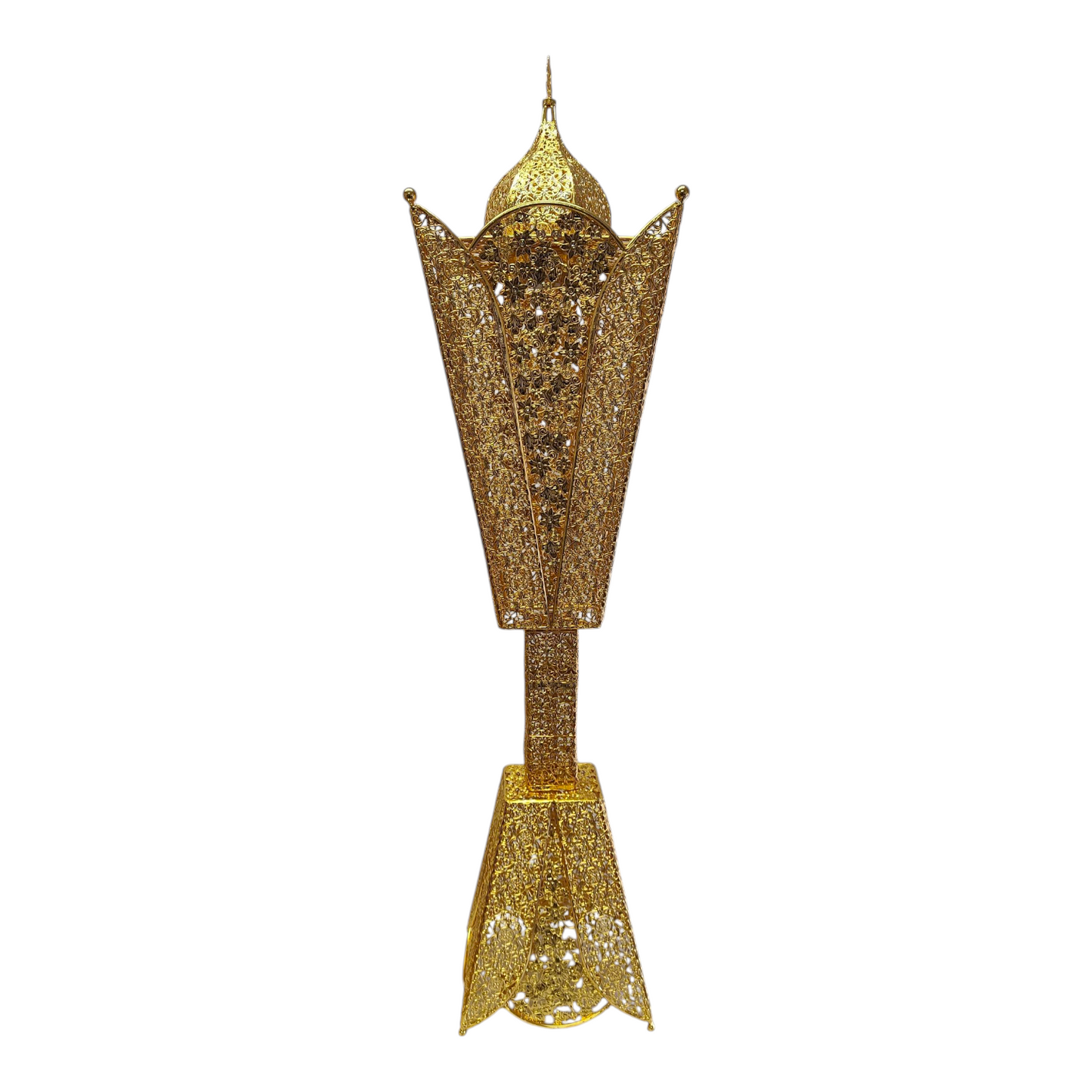 🕌 Quemador de Incienso Árabe Dorado de Pie 120 cm – Decoración Oriental de Lujo
