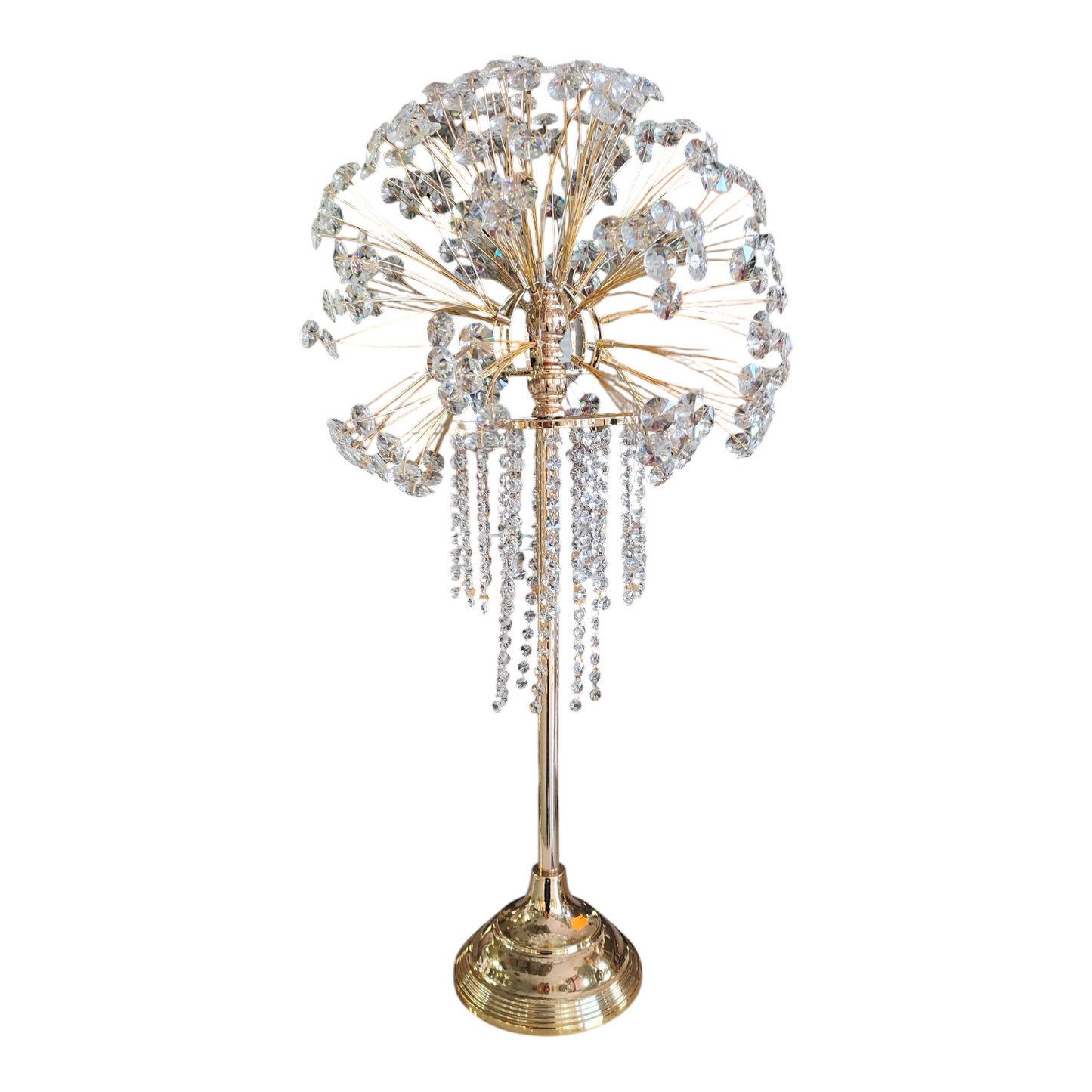 💎 Figura Decorativa de Mesa con Cristales Colgantes — Elegancia Dorada y Brillo Sofisticado ✨