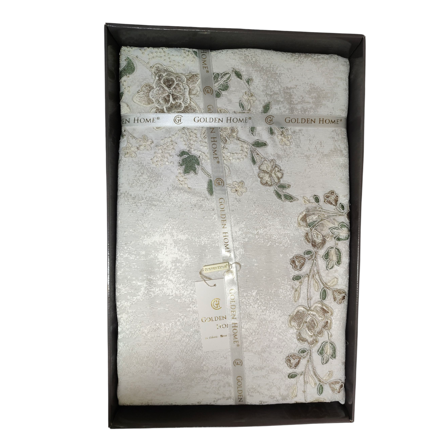 Juego de Cama de Lujo "Messina" – Elegancia Floral para tu Dormitorio - COLOR CAPUCHINO