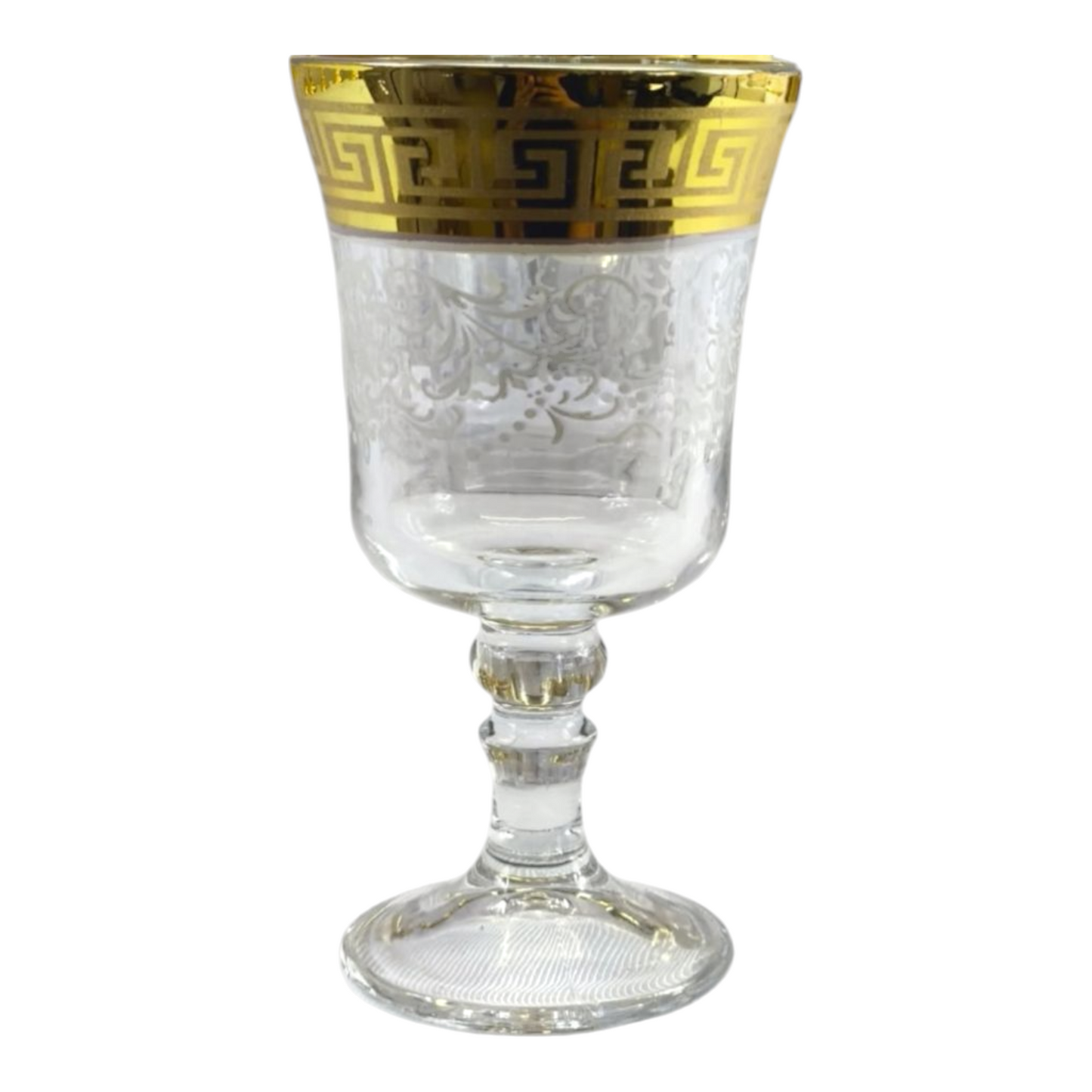 Juego de Jarra y Vasos de Cristal con Detalles Dorados – 13 Piezas