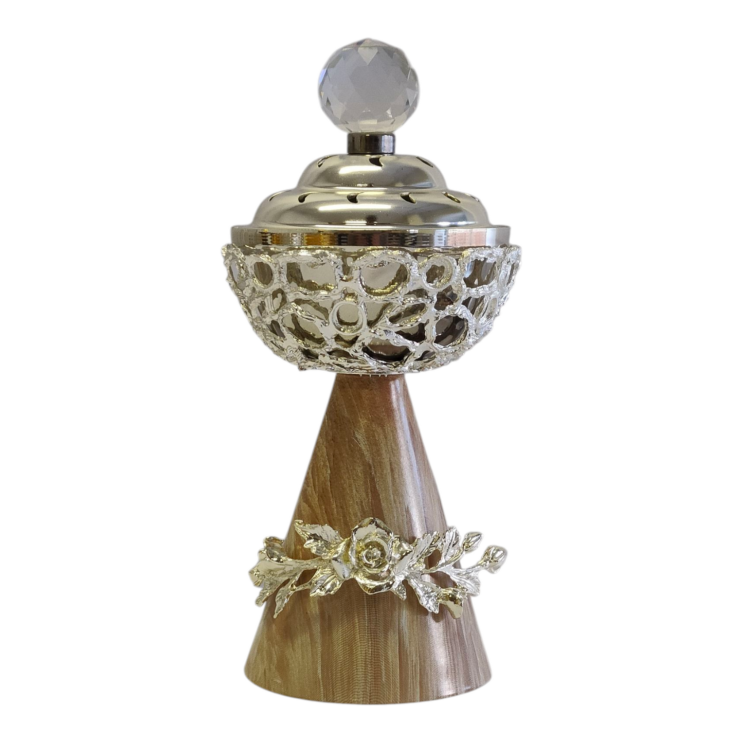Set Árabe de Incienso y Perfume Plateado — Bandeja Decorativa con Quemador y Frascos