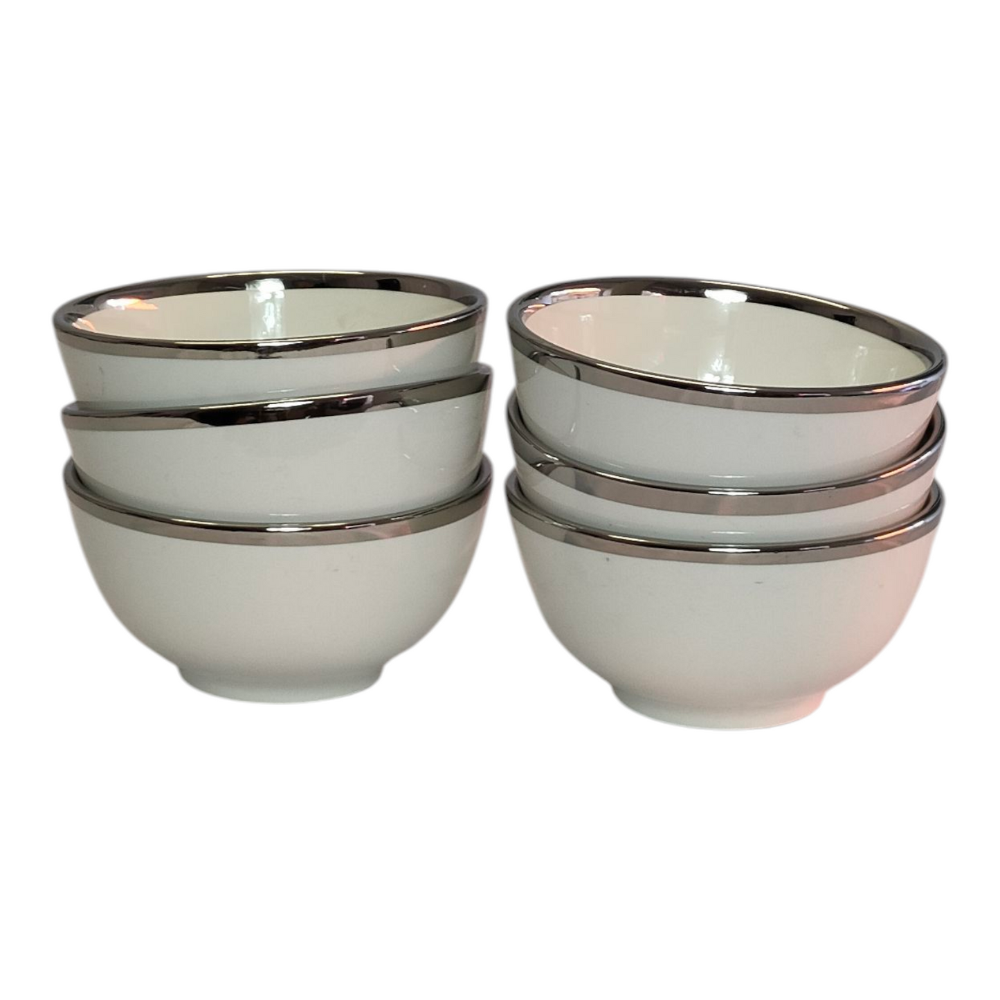 🍽️ Set de Vajilla de 24 Piezas de Porcelana con Borde Plateado — Elegancia Moderna y Sofisticada ✨