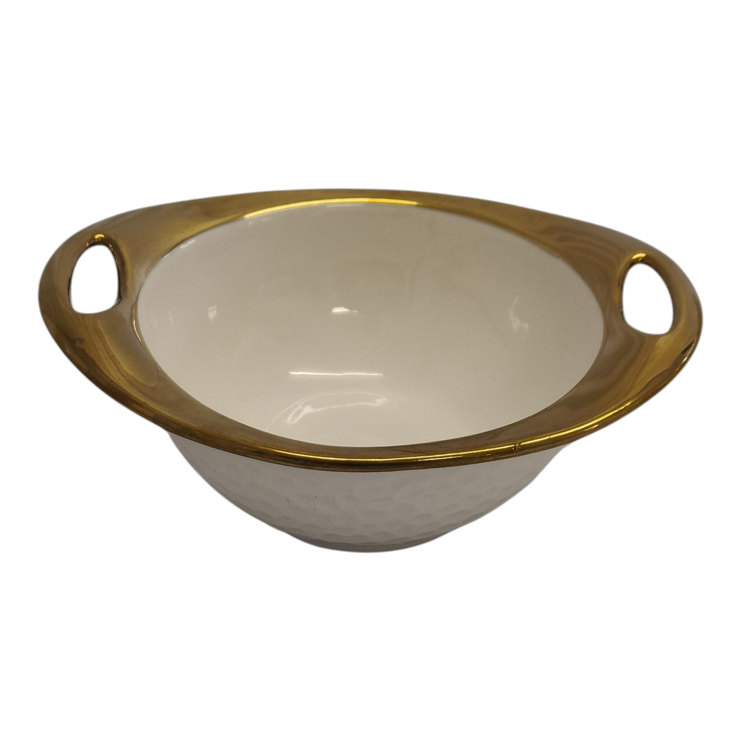 Sopera Harira de Porcelana con Soporte Dorado + 6 Tazas/cuencos