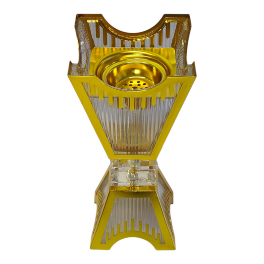 Quemador de Incienso Árabe Dorado de Cristal — Diseño de Lujo para Bakhoor y Resinas