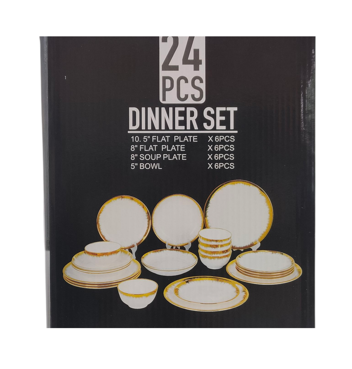 ✨ Set de Vajilla de 24 Piezas con Borde Dorado ✨