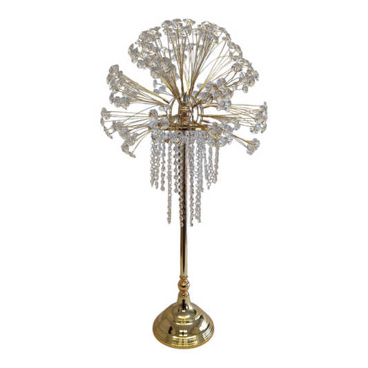 💎 Figura Decorativa de Mesa con Cristales Colgantes — Elegancia Dorada y Brillo Sofisticado ✨