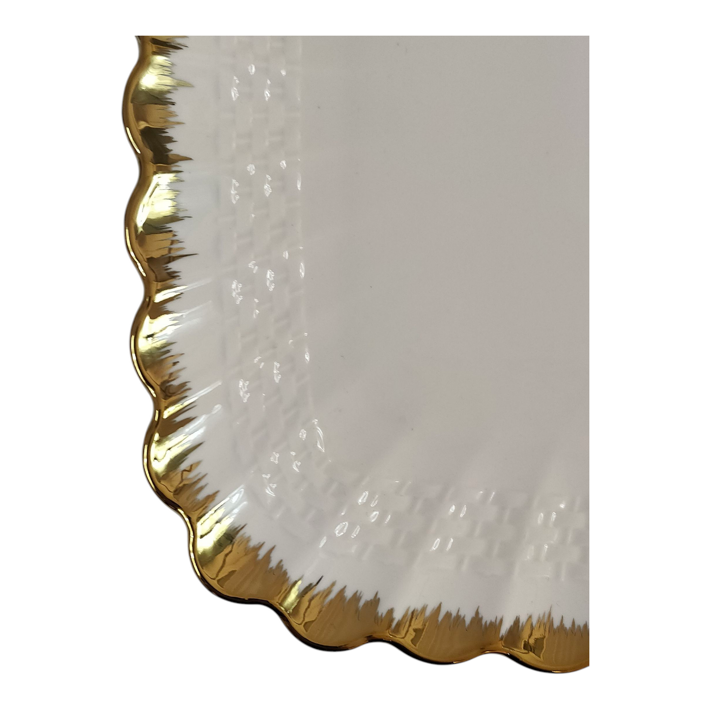 🍽️ Set de 6 Platos Cuadrados con Borde Dorado 30,5cm x 30,5cm – Elegancia en Tu Mesa