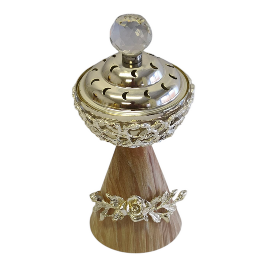 Set Árabe de Incienso y Perfume Plateado — Bandeja Decorativa con Quemador y Frascos